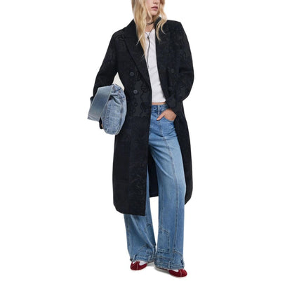 Black Polyester Coat