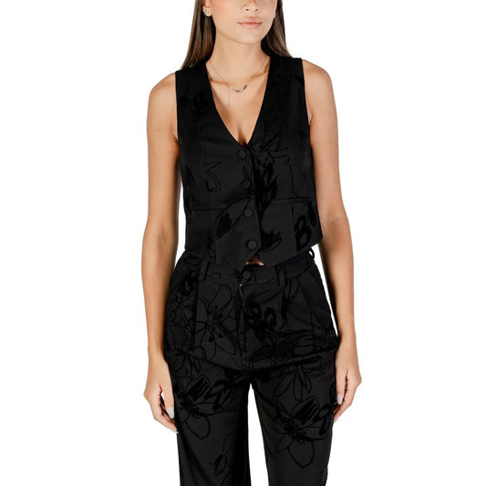 Black Polyester Waistcoat