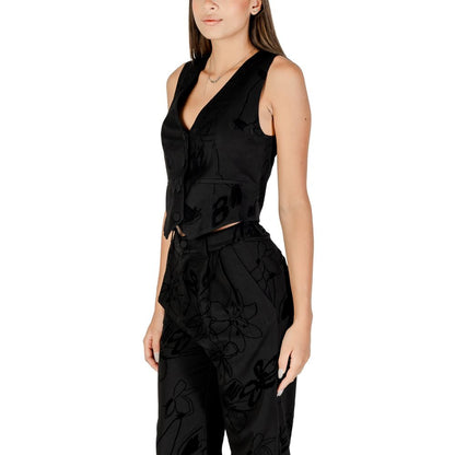 Black Polyester Waistcoat
