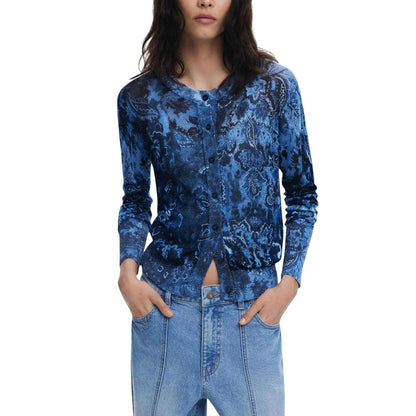 Blue Viscose Cardigan