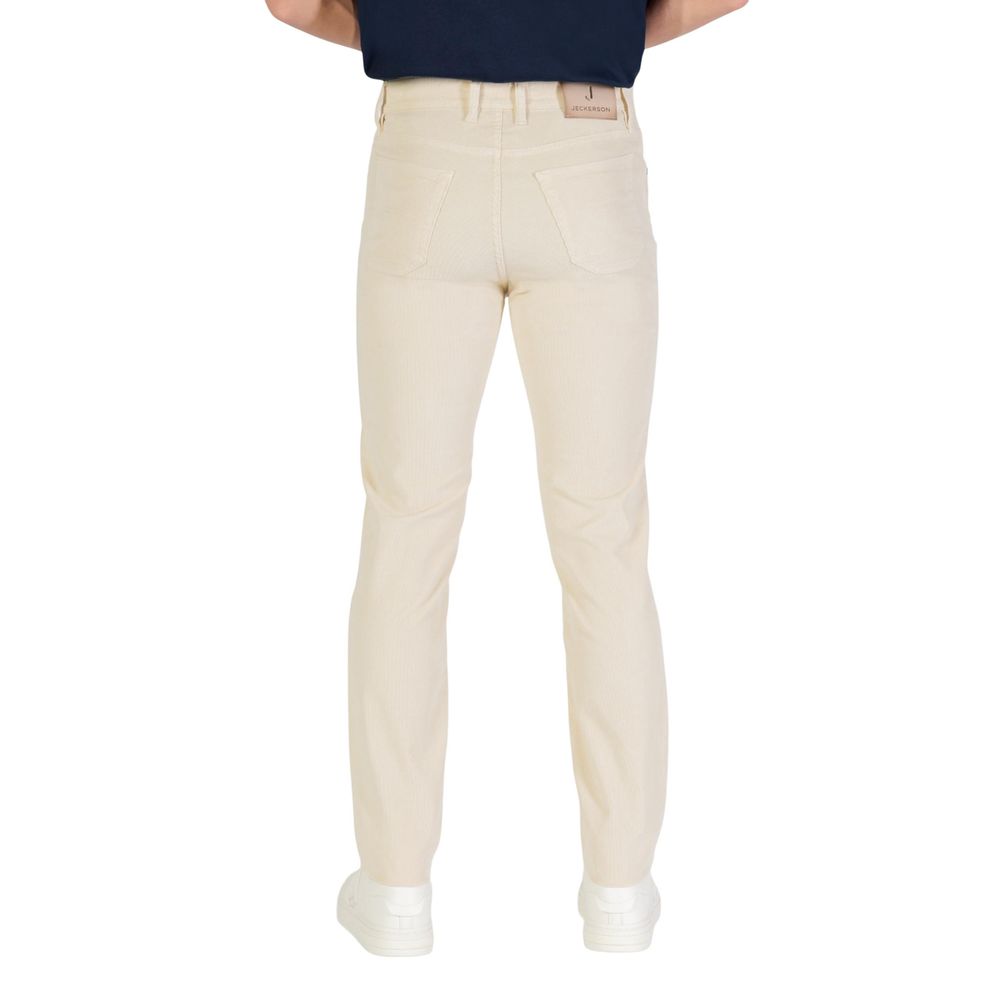 Cream Cotton Skinny Jeans