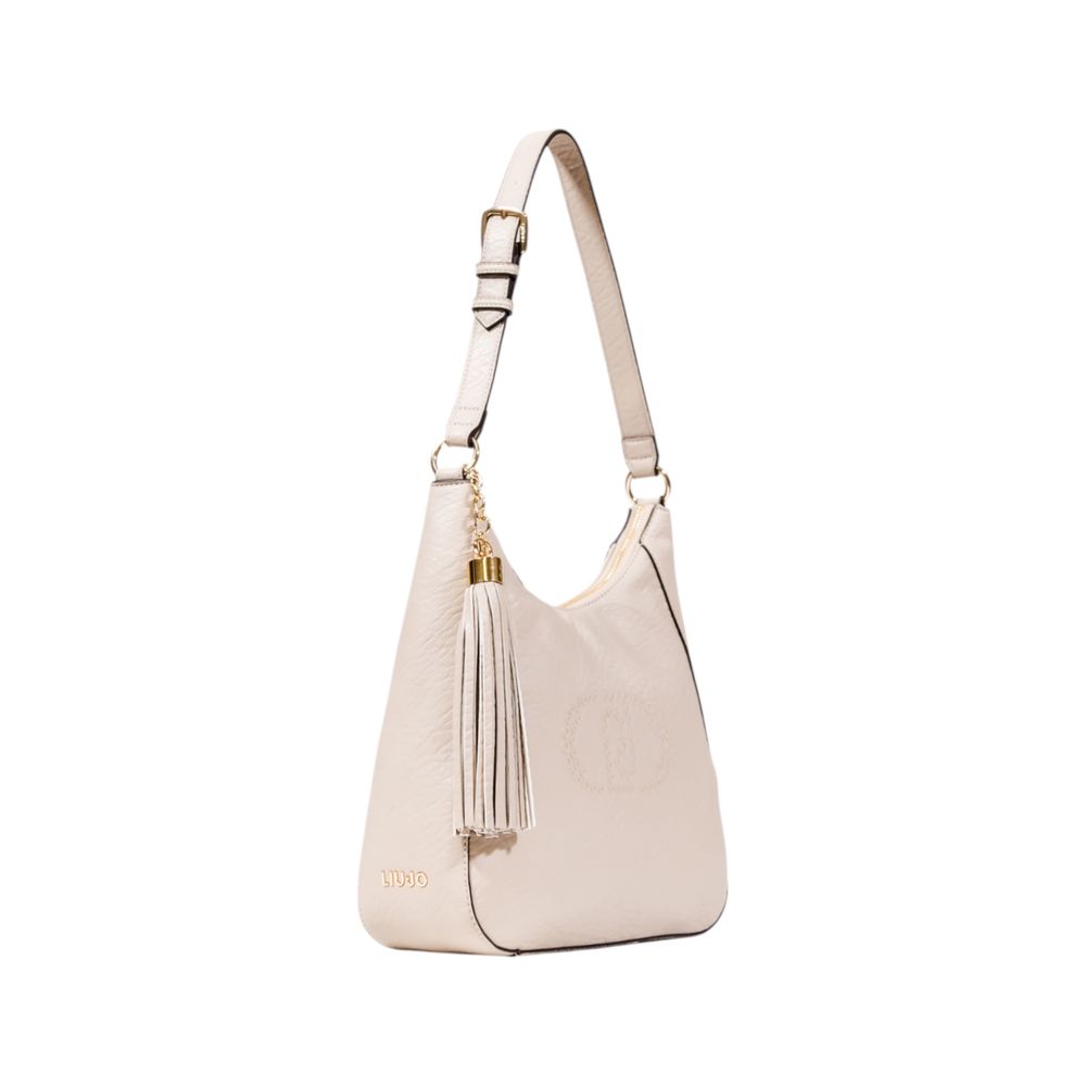 Beige Artificial Leather Handbag