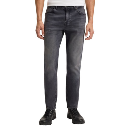 Gray Cotton Relaxed Fit Jeans