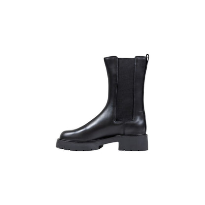 Black Leather Ankle Boots