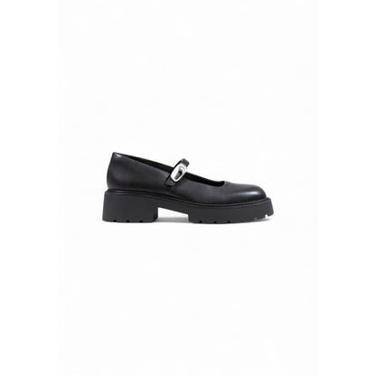 Black Leather Platform Pumps