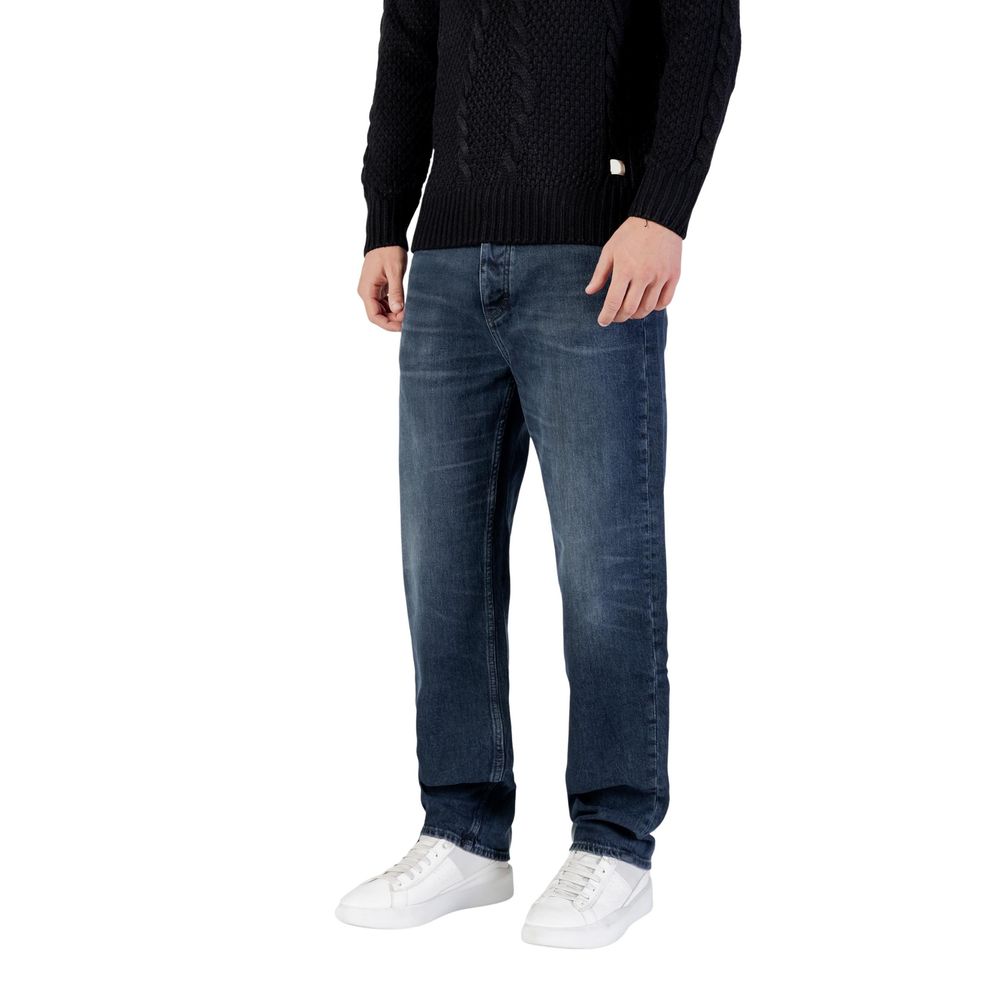 Blue Recycled Cotton Relaxed Fit Jeans