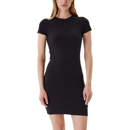 Black Cotton Midi Dress
