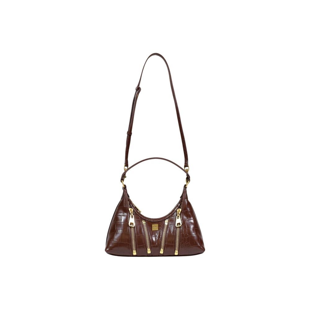 Brown Polyester Handbag