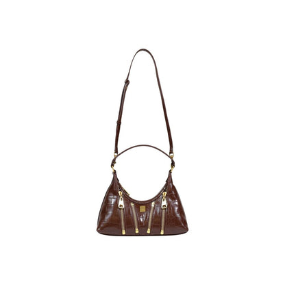 Brown Polyester Handbag