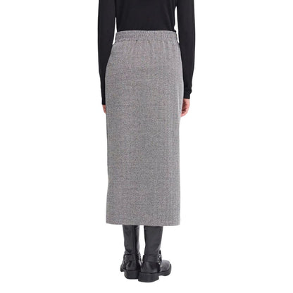 Black And White Polyester Long Skirt