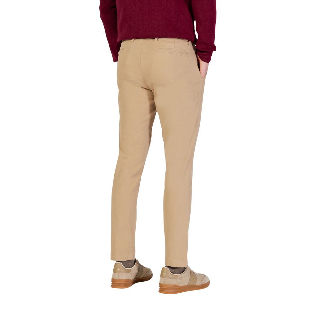 Beige Cotton Skinny Pants
