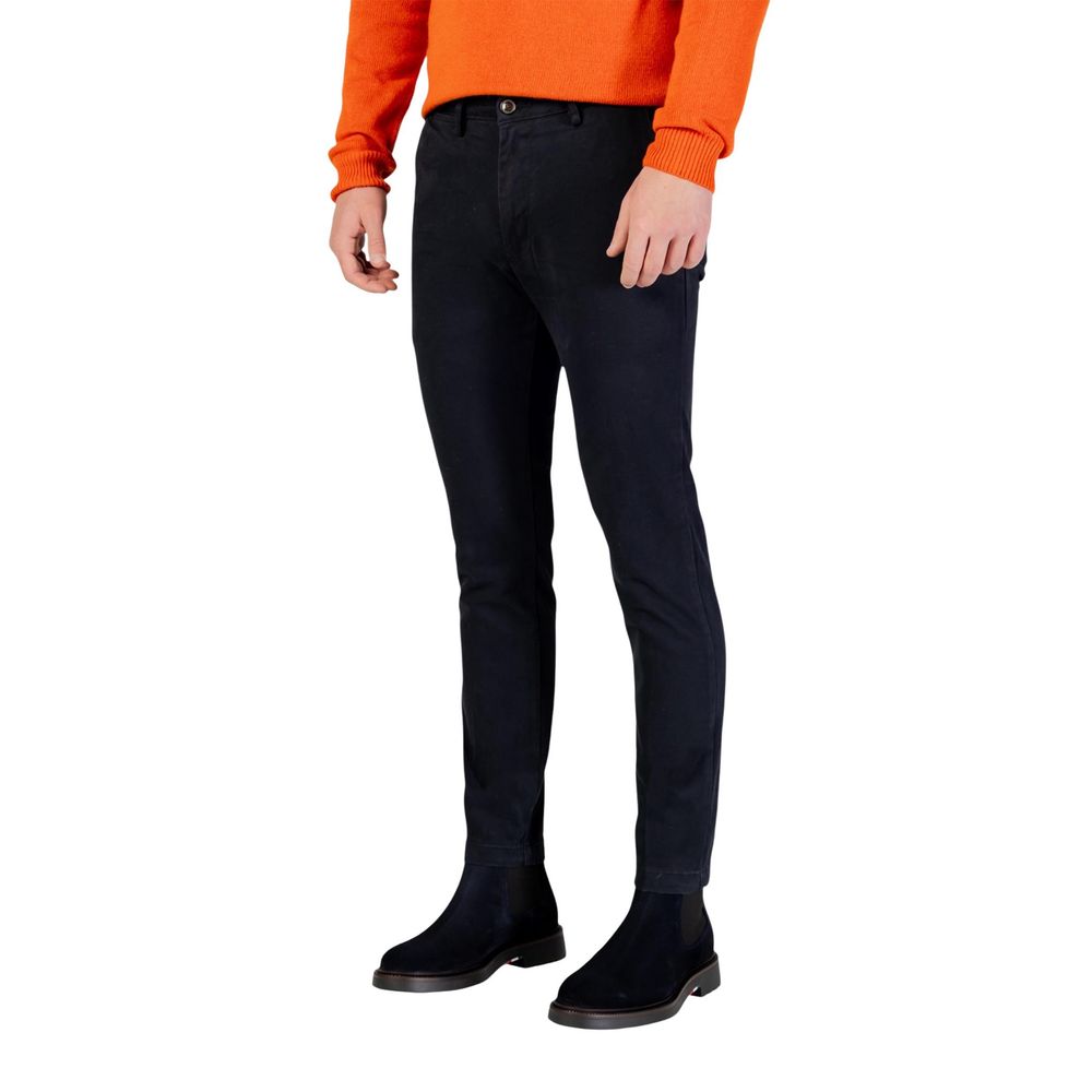 Blue Cotton Skinny Pants