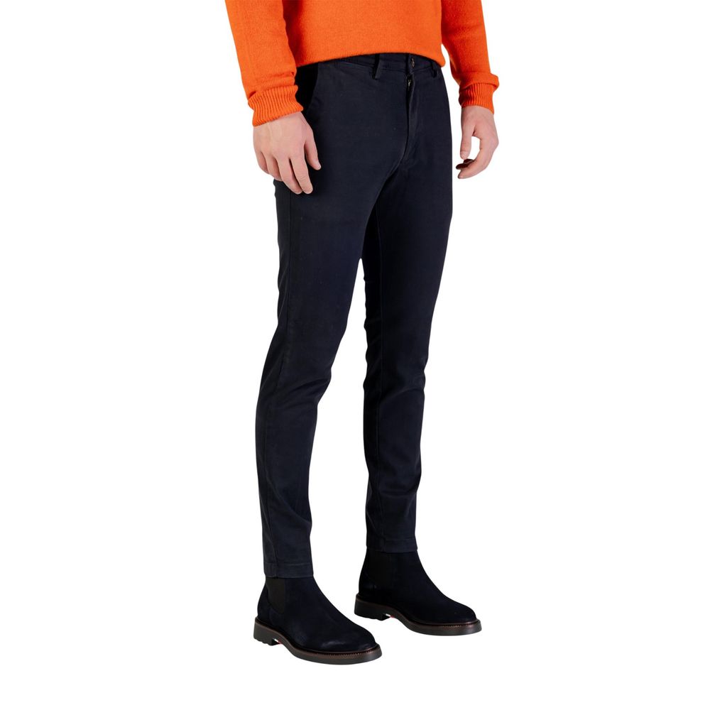 Blue Cotton Skinny Pants