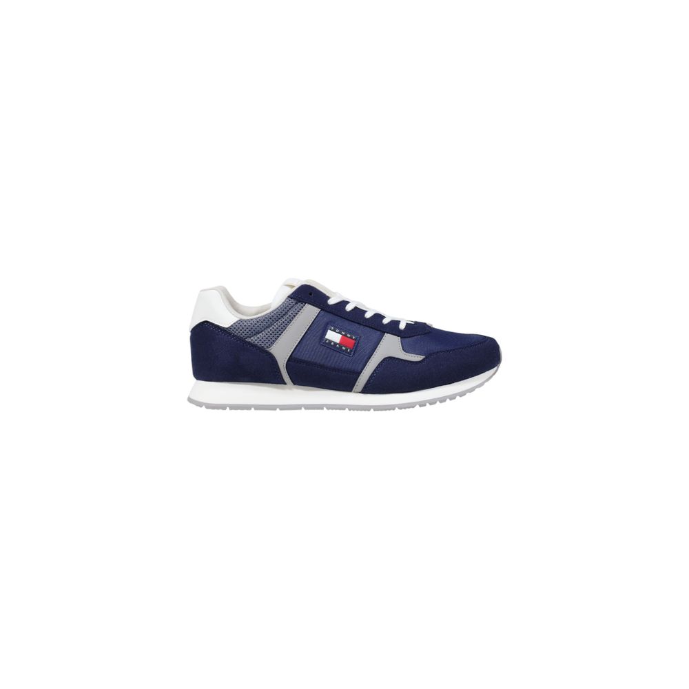 Blue Polyester Sneakers