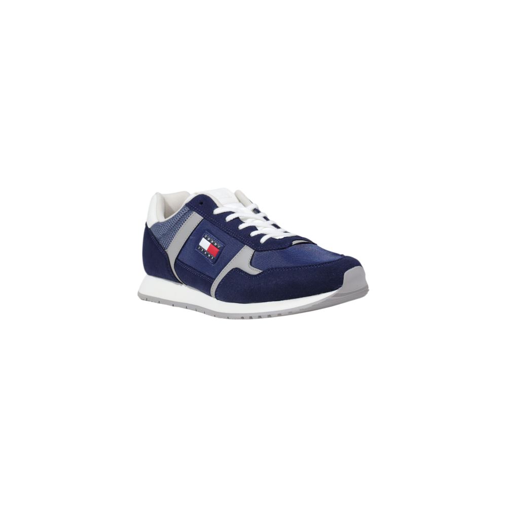Blue Polyester Sneakers