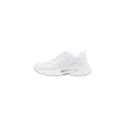 White Polyester Chunky Sneakers
