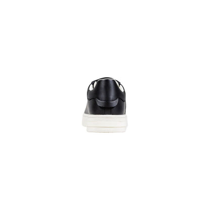 Black Polyester Low Top Sneakers