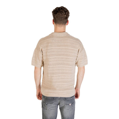Beige Cotton Shortsleeve Shirt