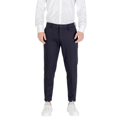 Blue Viscose Dress Pants