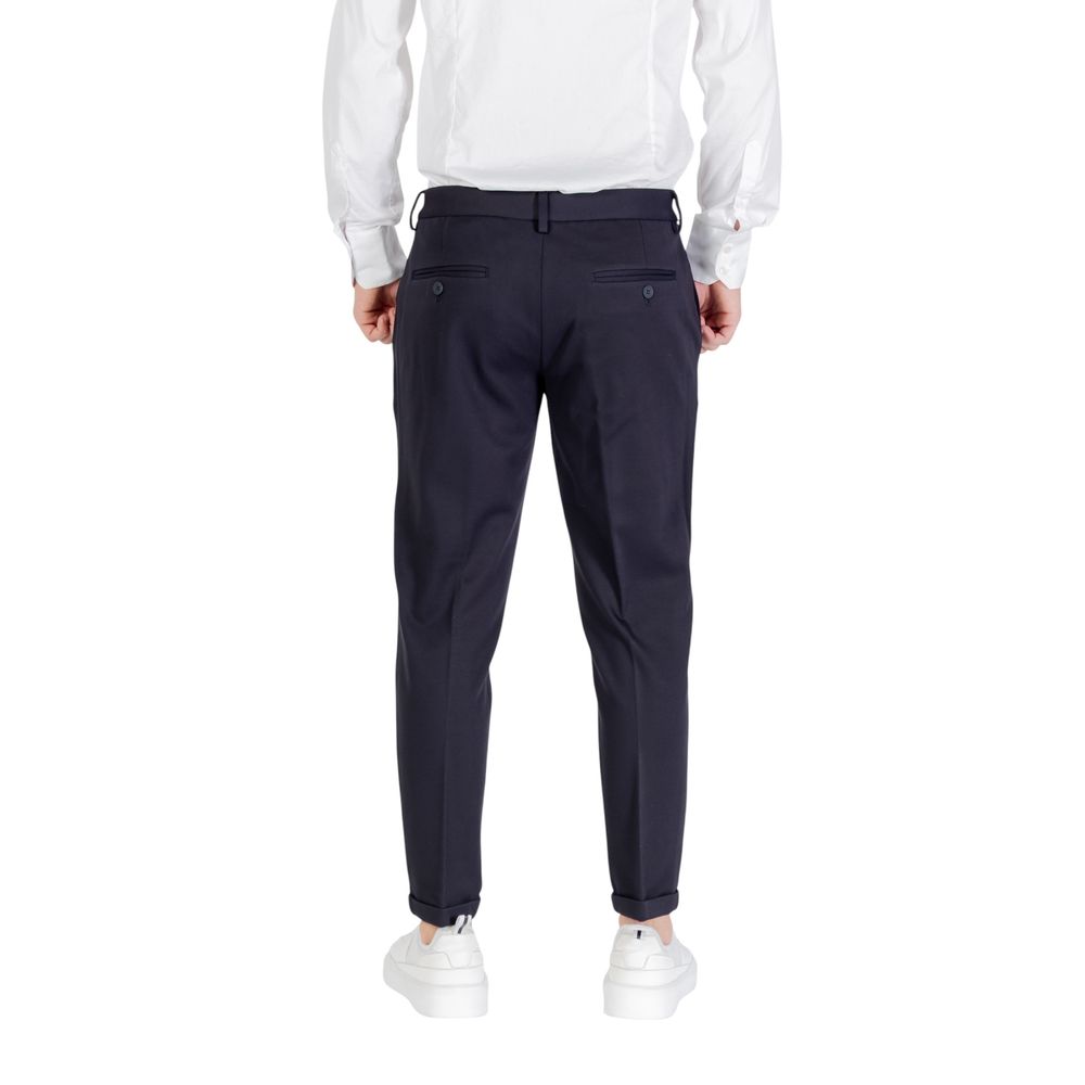 Blue Viscose Dress Pants
