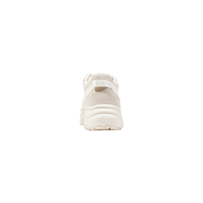White Artificial Leather Chunky Sneakers