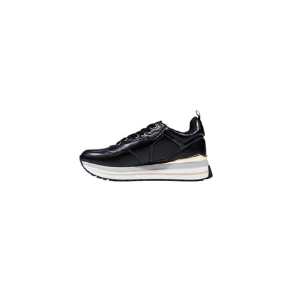 Black Artificial Leather Platform Sneakers