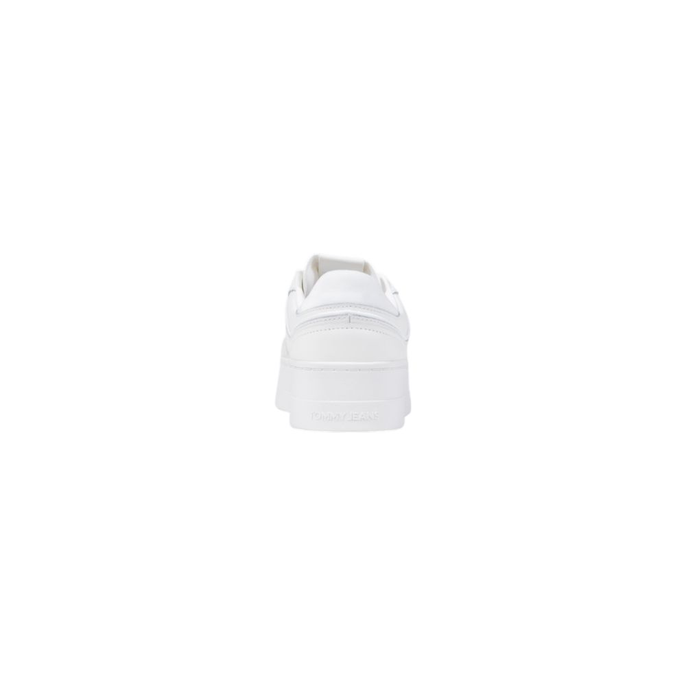White Artificial Leather Platform Sneakers