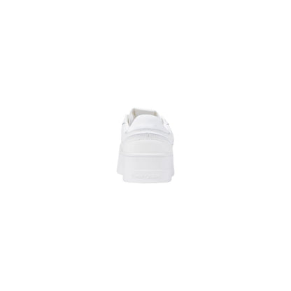 White Artificial Leather Platform Sneakers