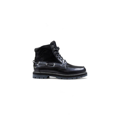 Black Leather Lace-Up Boots