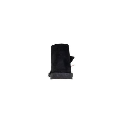 Black Suede Leather Lace-Up Boots