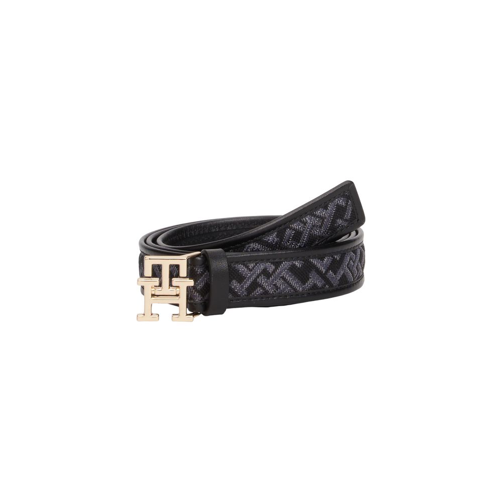 Black Polyester Thin Belt