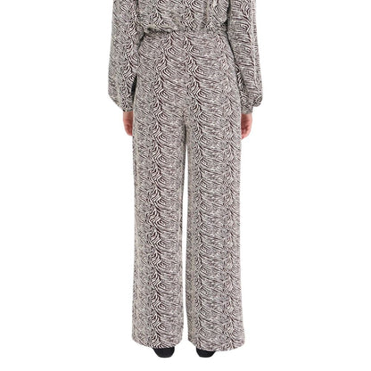 Brown Polyester Casual Pants