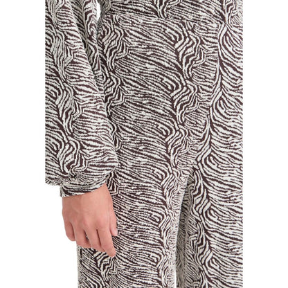 Brown Polyester Casual Pants