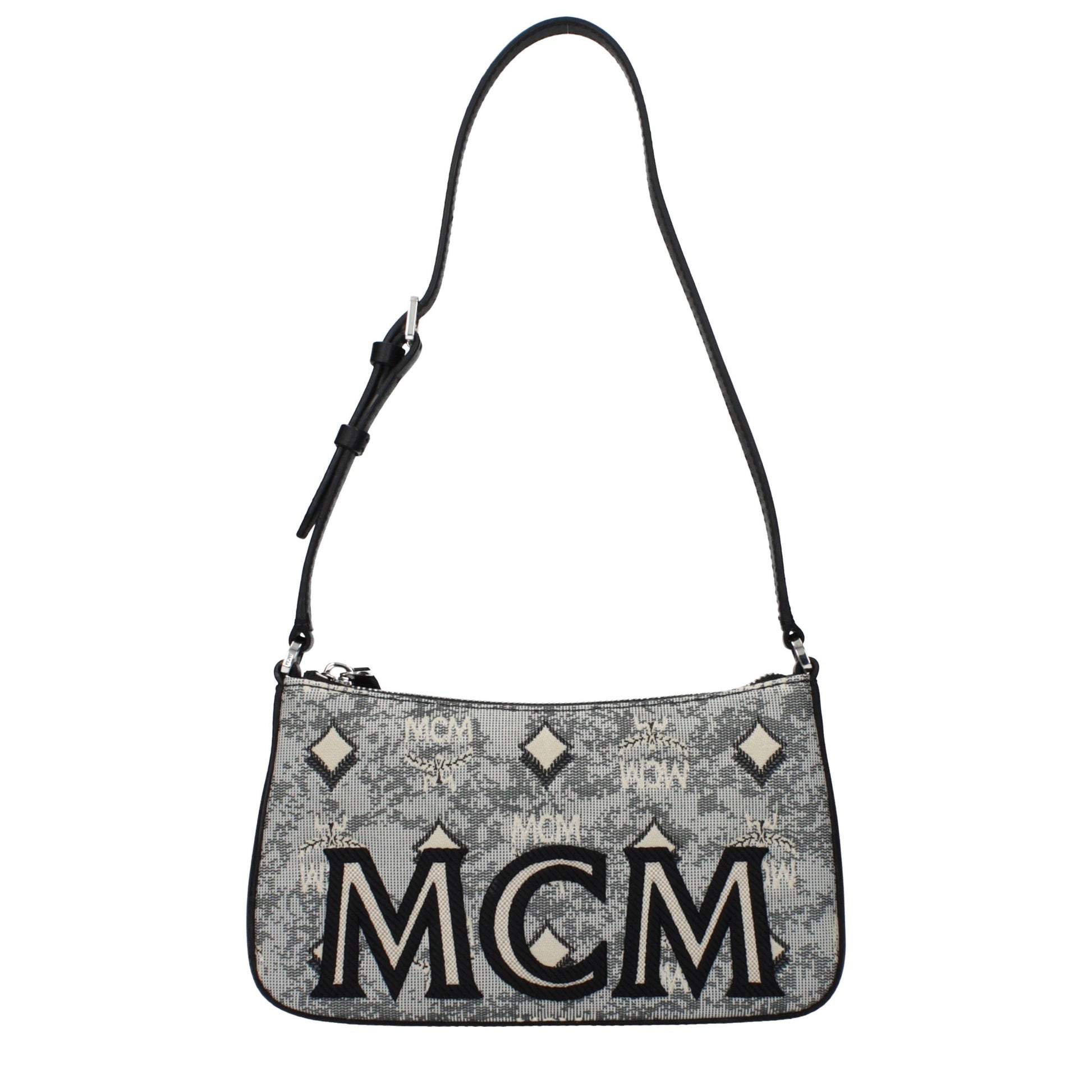 Gray Fabric Crossbody Bag