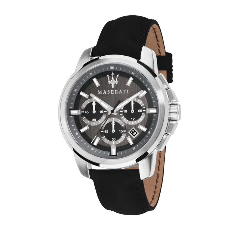 Black Leather Dress Watch