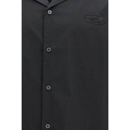 Black Cotton Shortsleeve Shirt