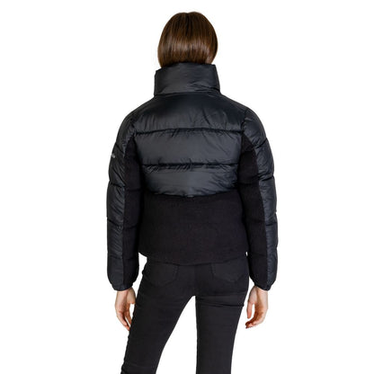 Black Polyester Full-Length Jacket