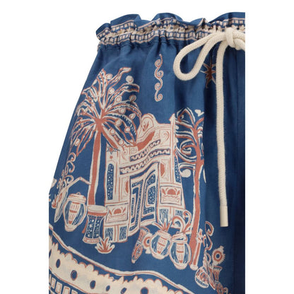 Blue Linen Bermuda Shorts
