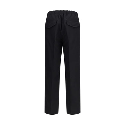 Black Cotton Casual Pants