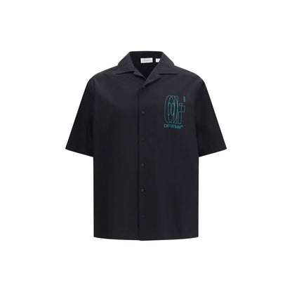 Black Cotton Shortsleeve Shirt