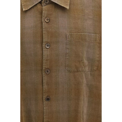 Brown Cotton Pattern Shirt