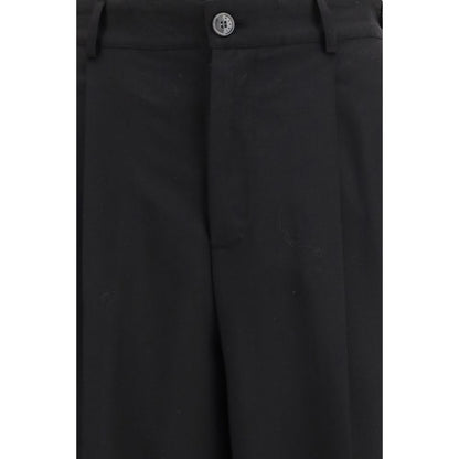 Black Wool Casual Pants