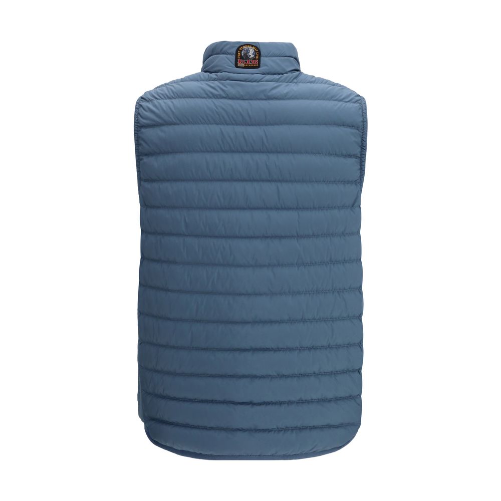Blue Polyester Sleveless Jacket
