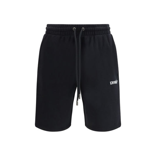 Black Cotton Bermuda Shorts
