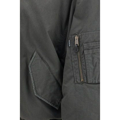 Gray Cotton Bomber