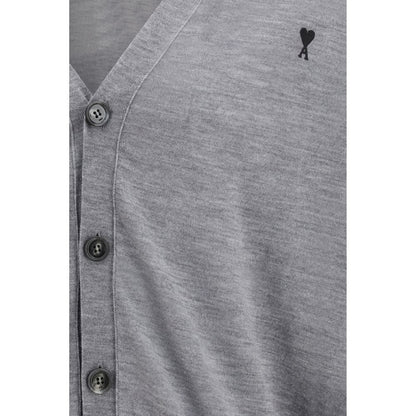 Gray Merino Wool Cardigan