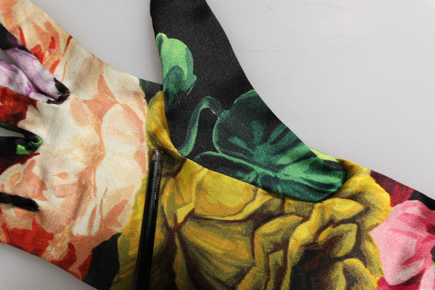 Multicolor Floral Print Elbow Length Women Gloves