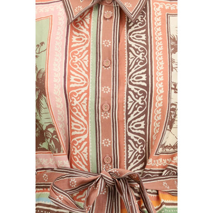Multicolor Linen Casual Dress