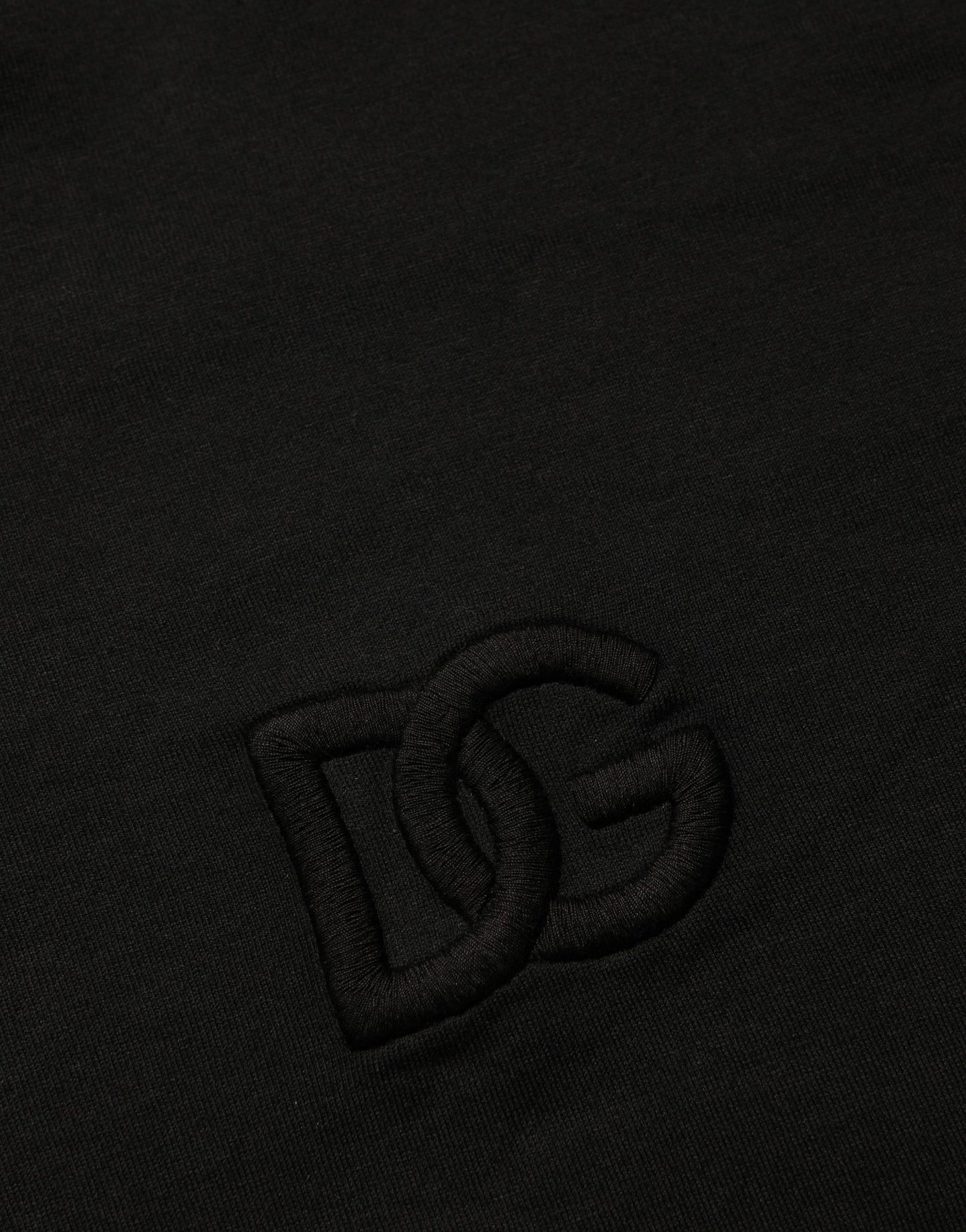 Black Cotton Short Sleeves Crew Neck  T-shirt