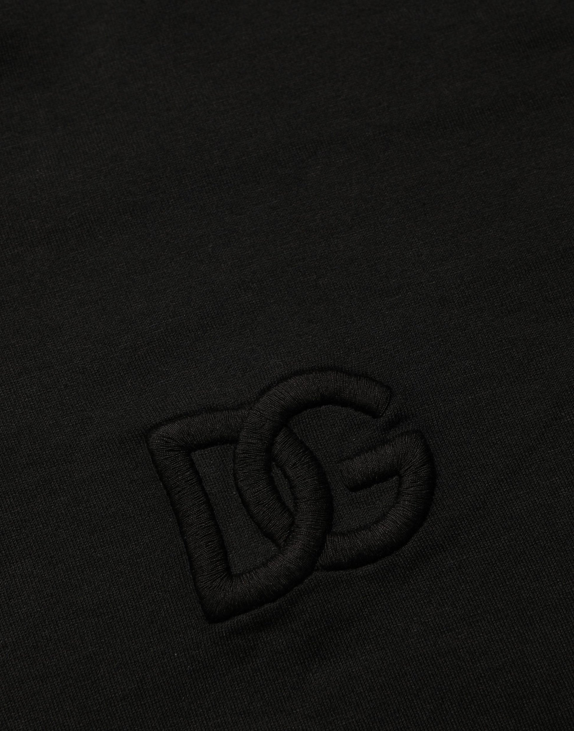 Black Cotton Short Sleeves Crew Neck  T-shirt